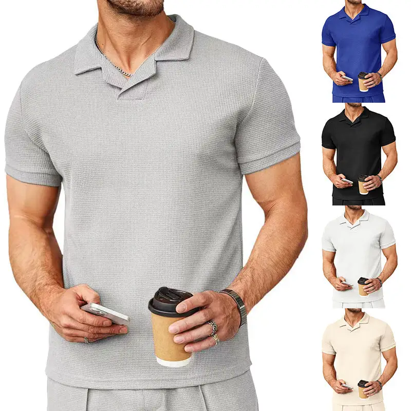 Short Sleeve Fitted Fine Knit Polo Shirt