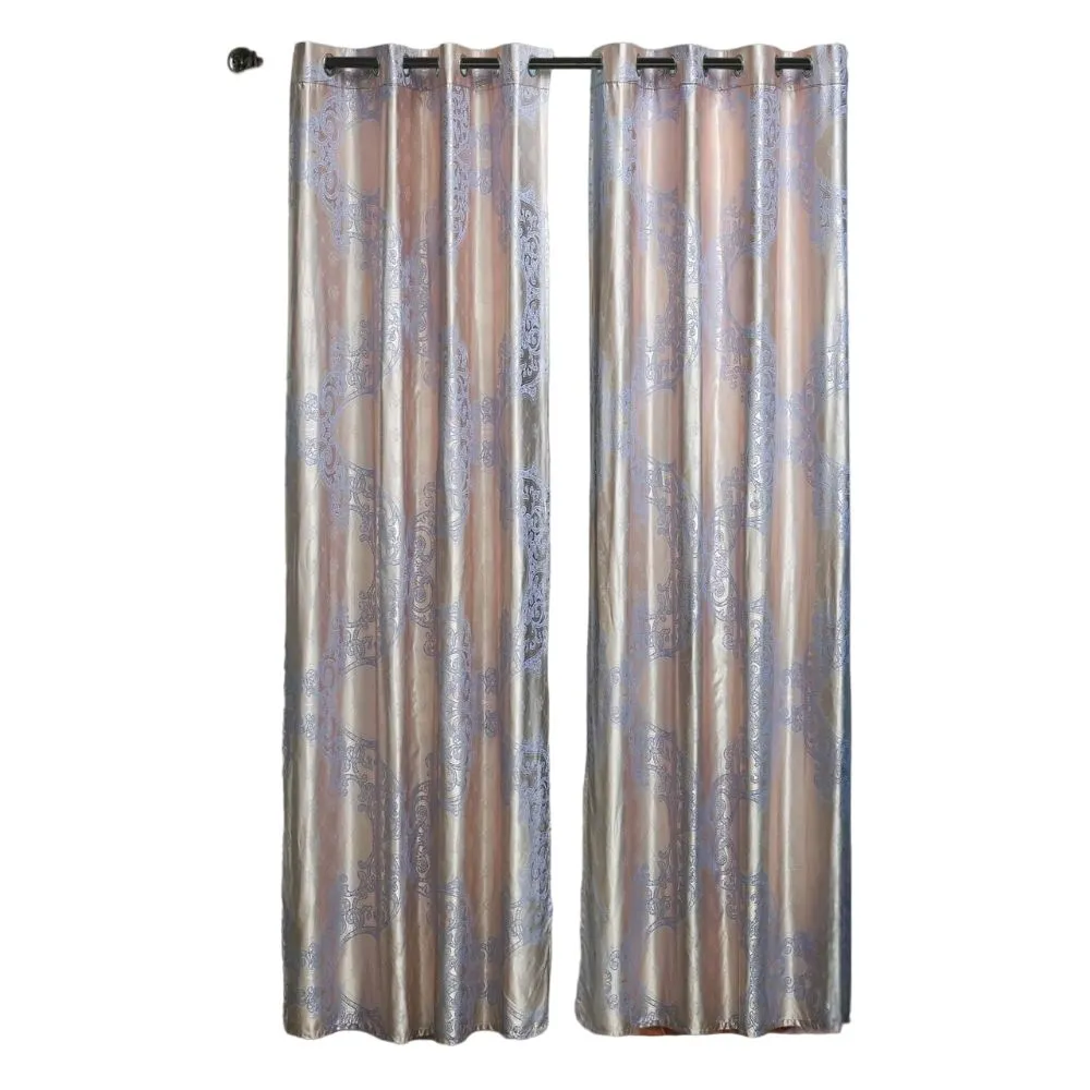 Refined Semi-Blackout Damask Grommet Modern Curtain Panel
