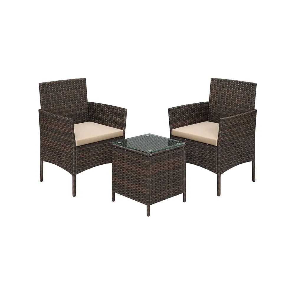 Coastal Rattan Garden Bistro Set
