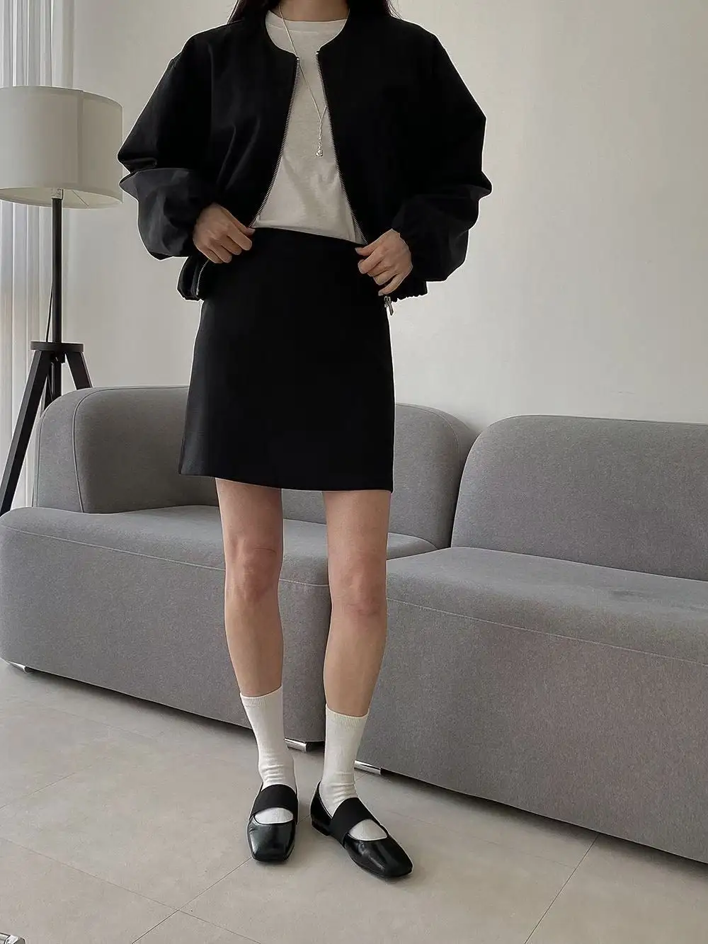 Polished Faux Leather Square Toe Ballet Flats