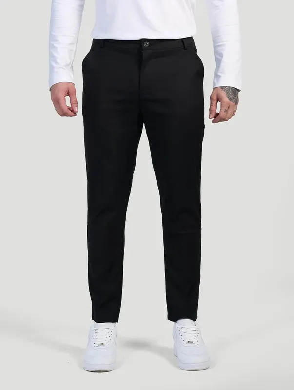 Black Stretch Pants Clean Cut