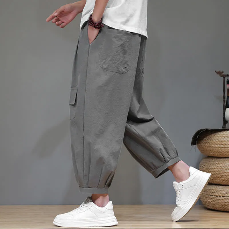 Drawstring Harem Cargo Pants