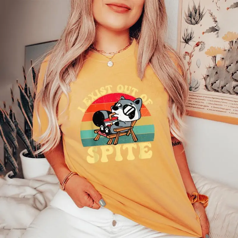 I Exist Out Of Spite Raccoon For Women Women's Oversized Comfort T-Shirt