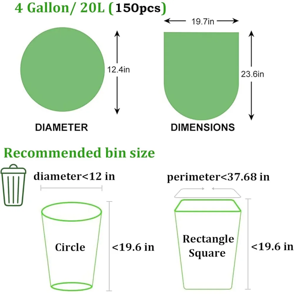 Small Garbage Bags for Home, Office, and Bathroom Waste