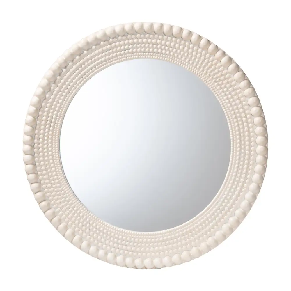 Round Beaded Accent Mirror