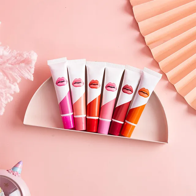 6 Colors Peel Off Liquid Lipstick Waterproof Long Lasting Lip Plump Gloss Tear Off Makeup Lip Plumper Lip Tint Cosmetic Lipgloss