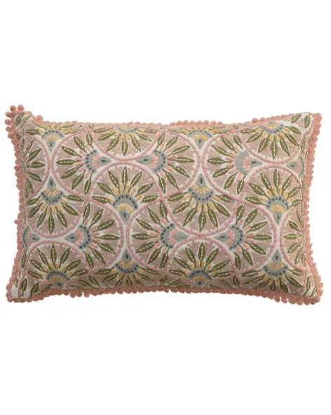 Artisan Detail Embroidered Cotton Decorative Cushion Cover