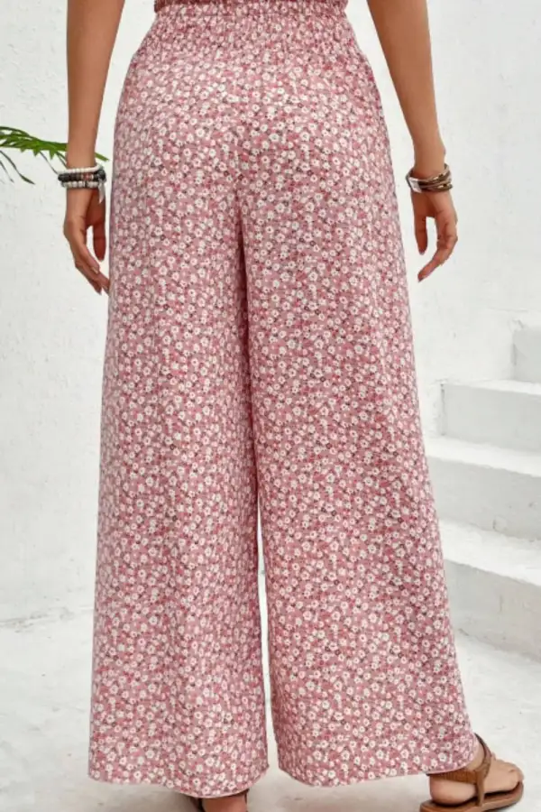 Wide Leg Printed Pants