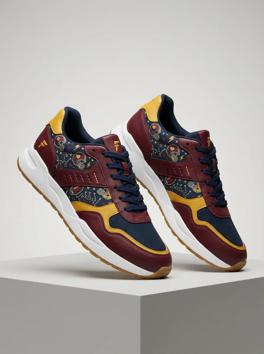 Everyday Men's American Football Fan Helmet Pattern Printed Sneakers