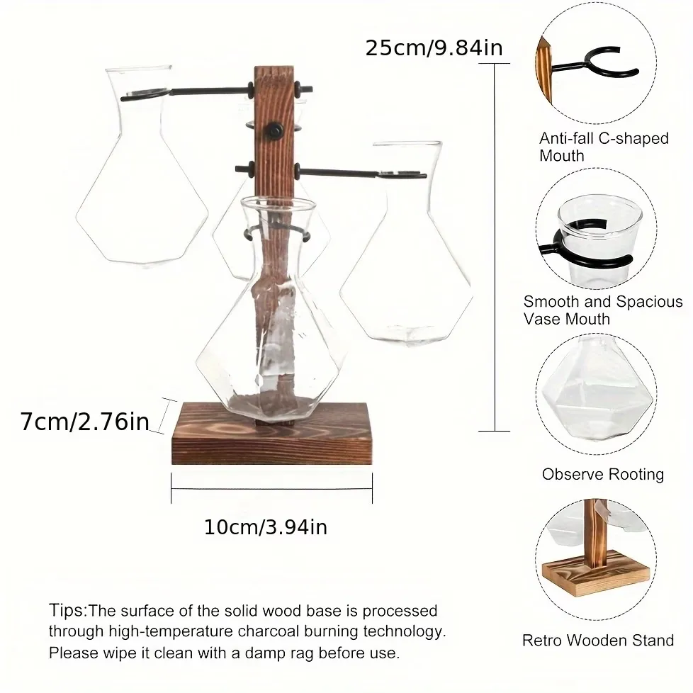 Wooden Stand Hydroponic Planters