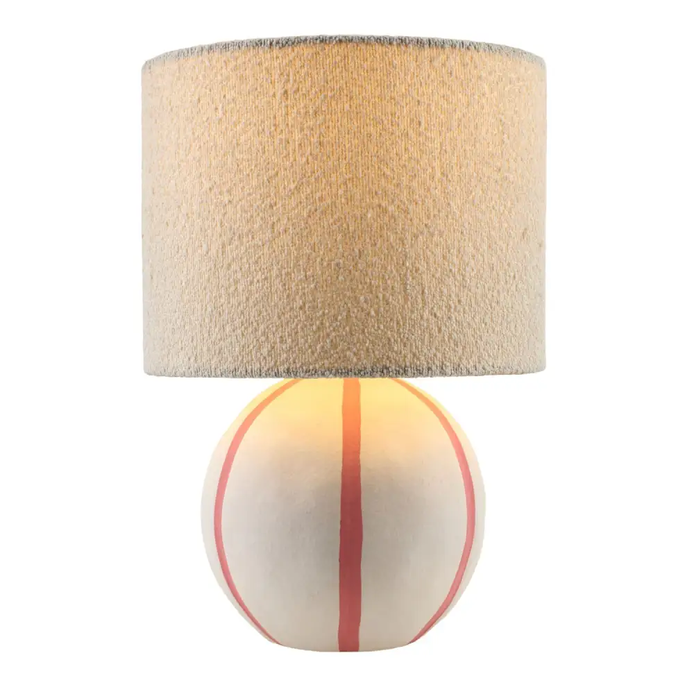 Round Lined Ceramic Table Lamp