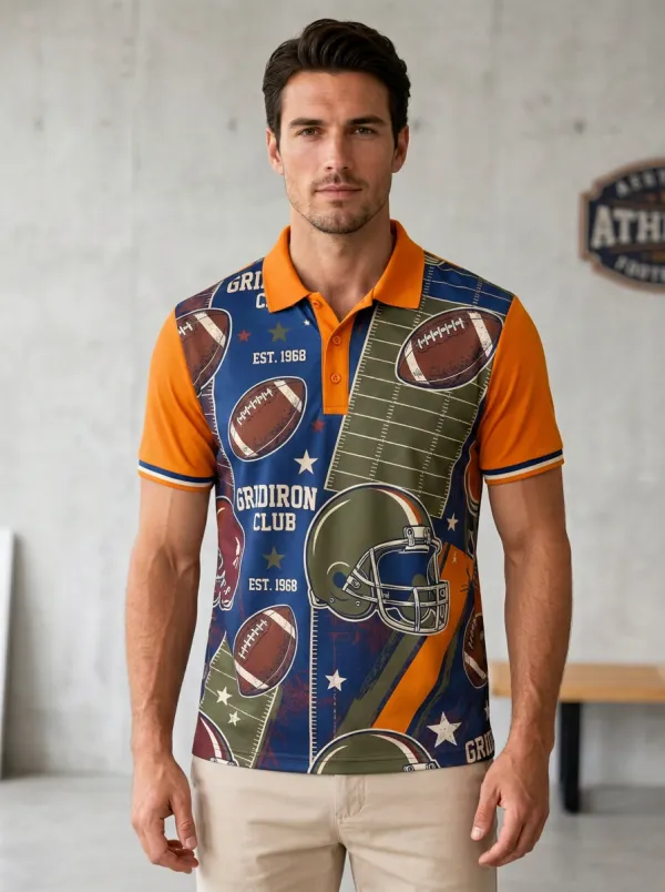 Men's Gridiron Helmet Polo Shirt