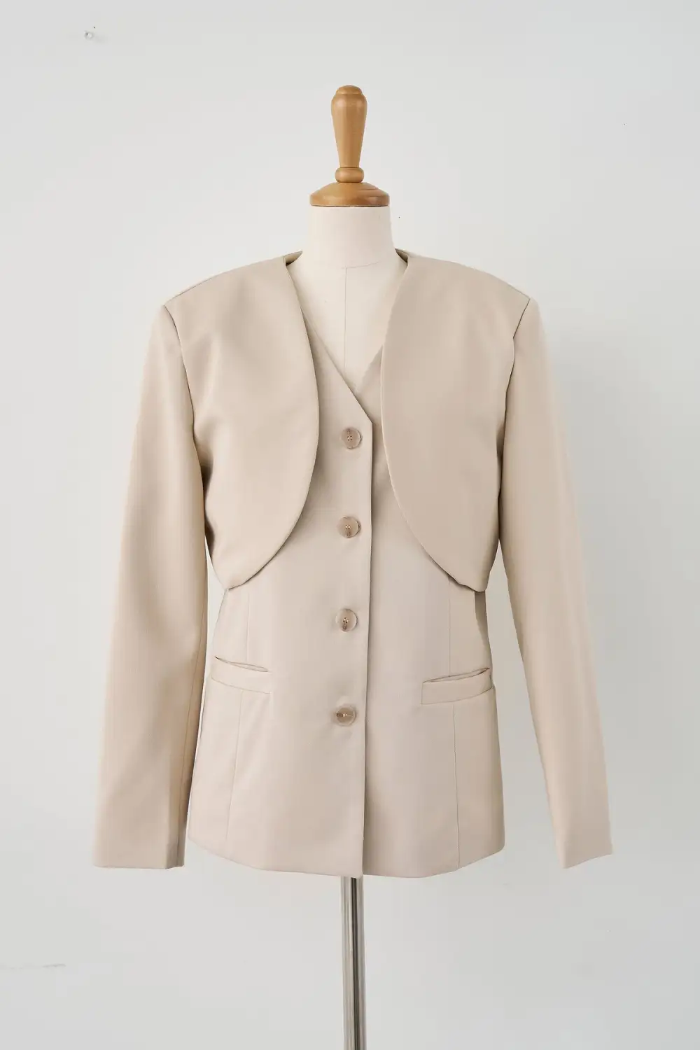 Cropped Open Jacket