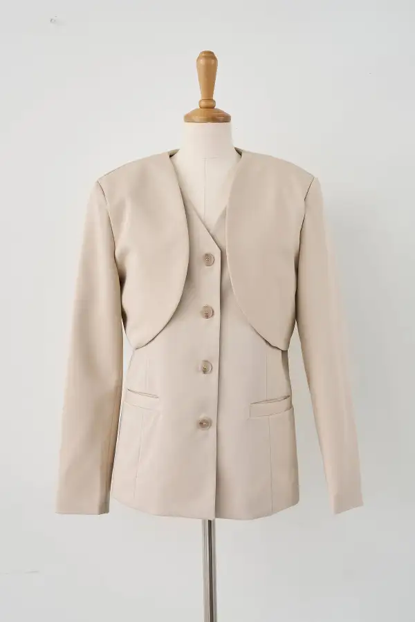 Cropped Open Jacket