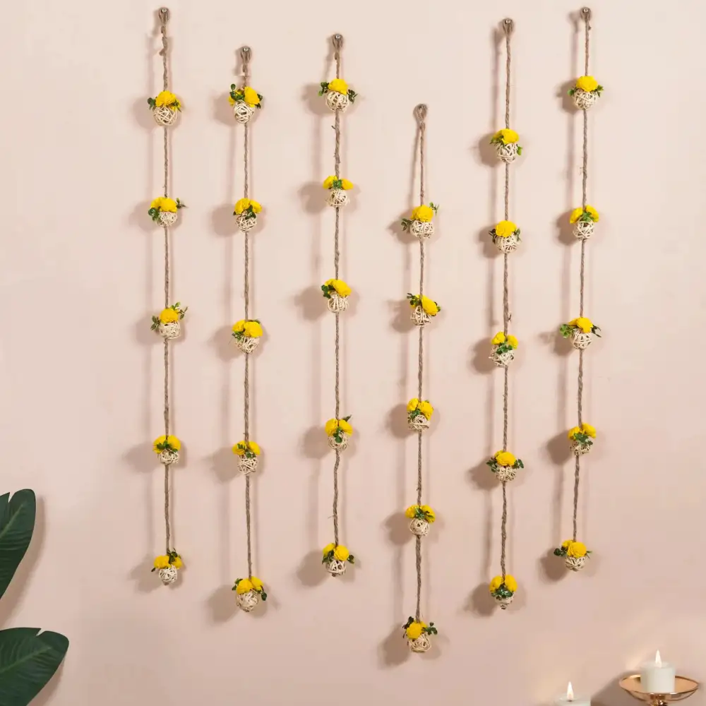 Natural Floral Wall Hanging Set