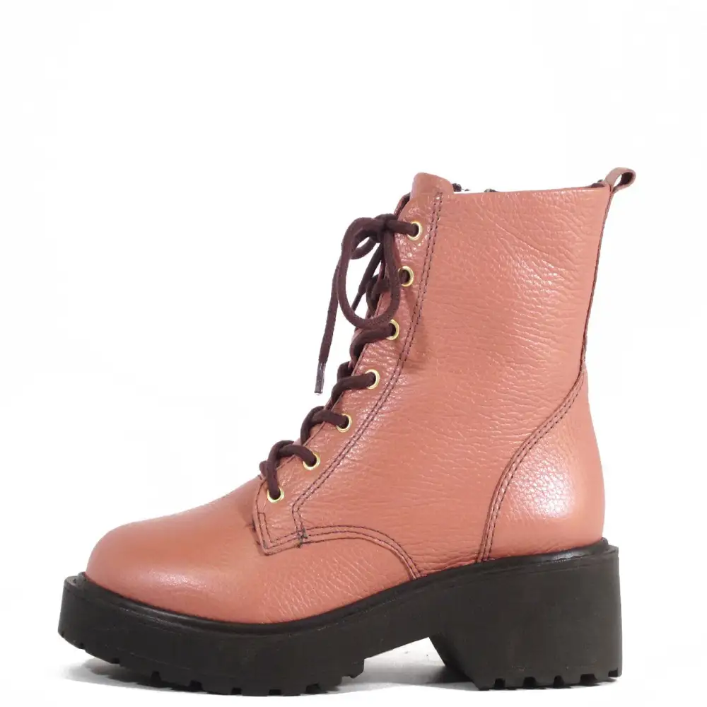 Patent Lace Up Combat Ankle Boots