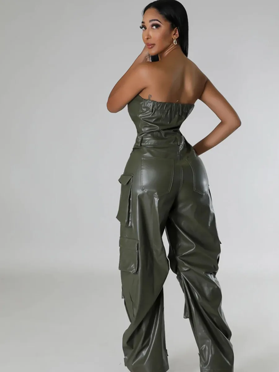 Mabel Faux Leather Jumpsuit