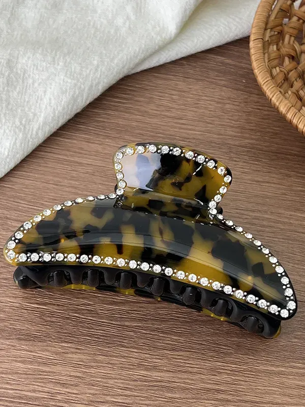 Rhinestone Trim Claw Hair Clip