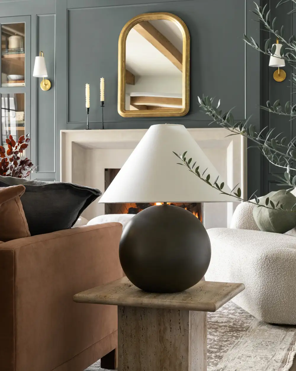 Tapered-Shade Traditional Table Lamp