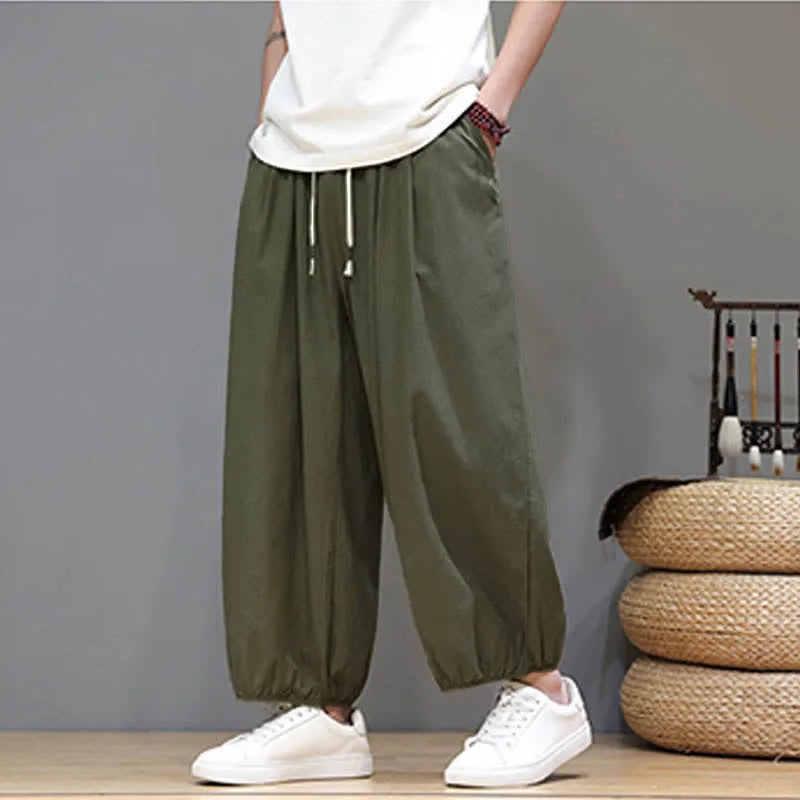 Elastic Waist Harem Pants