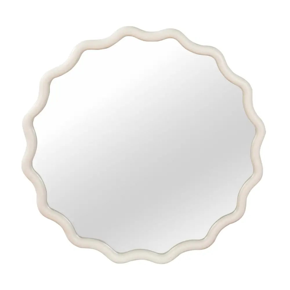 Wavy Wood Frame Wall Mirror
