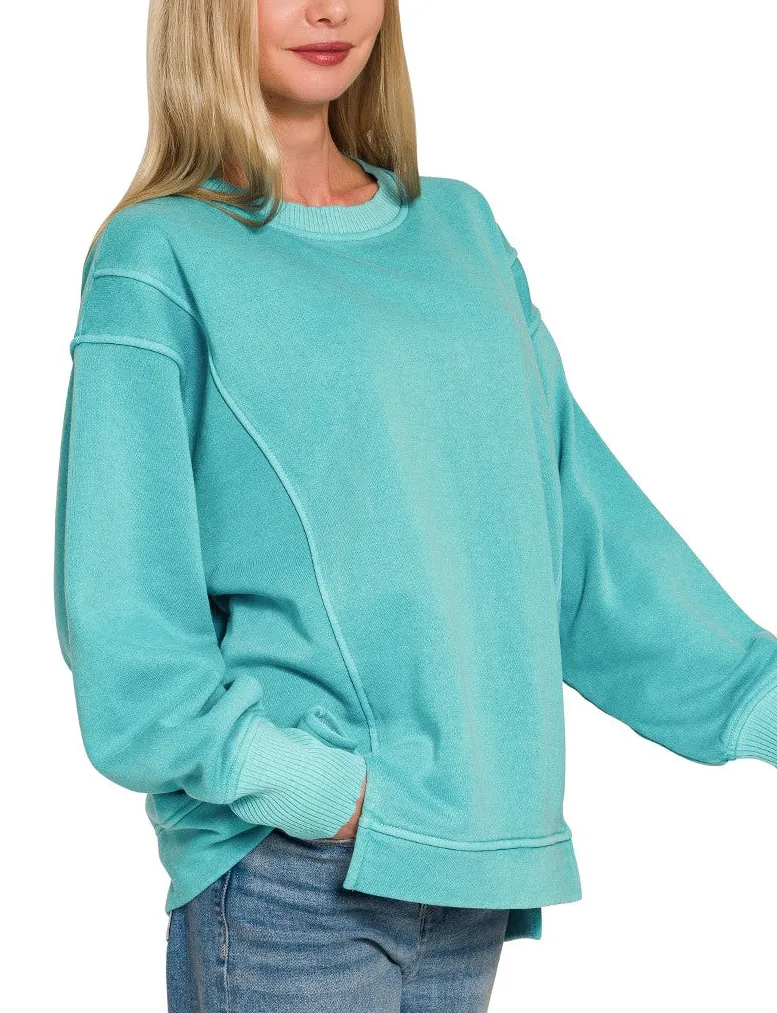 Essential Fleece Exposed Seam Sweatshirt