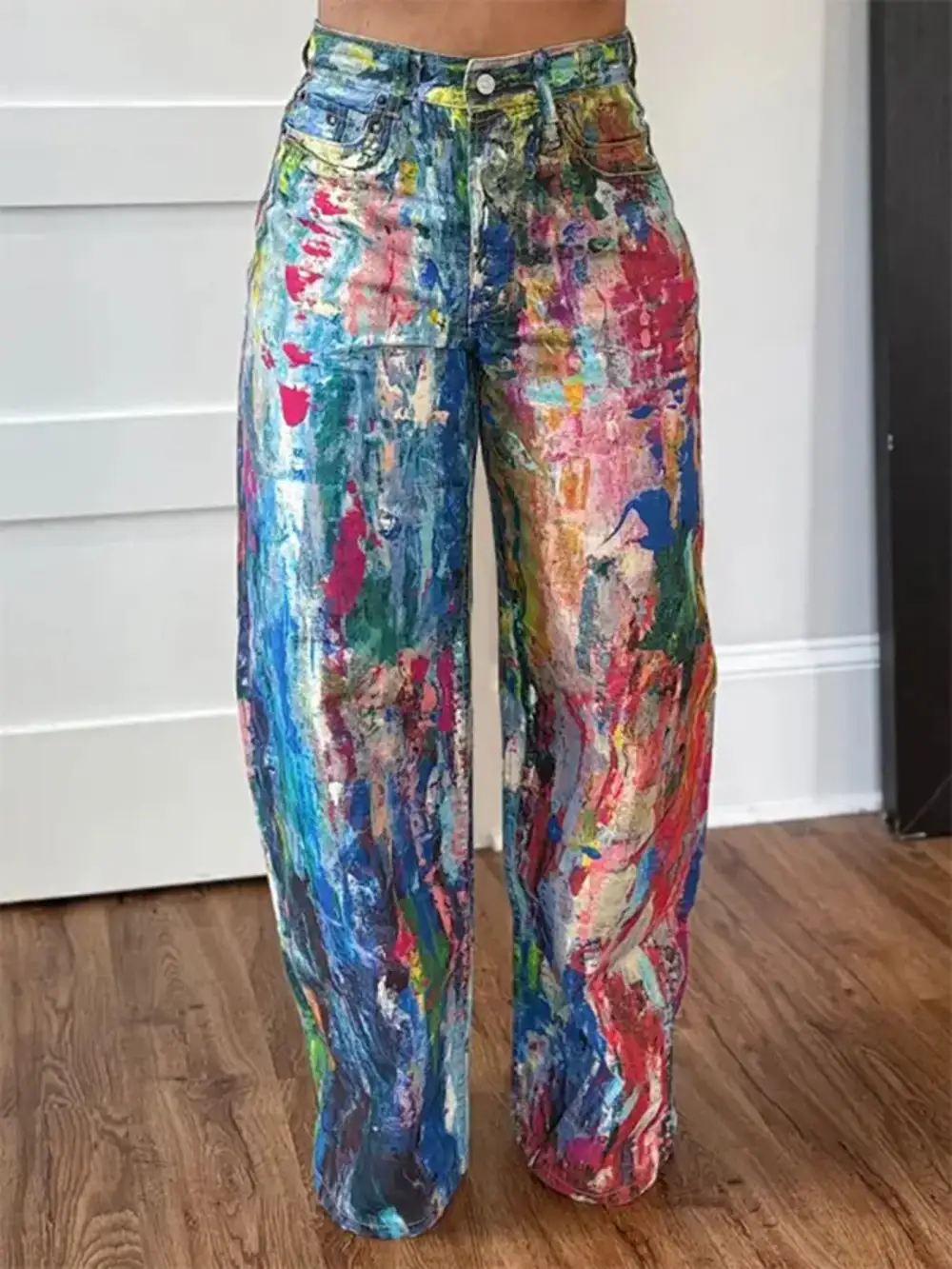 Painted Wide Leg Pants