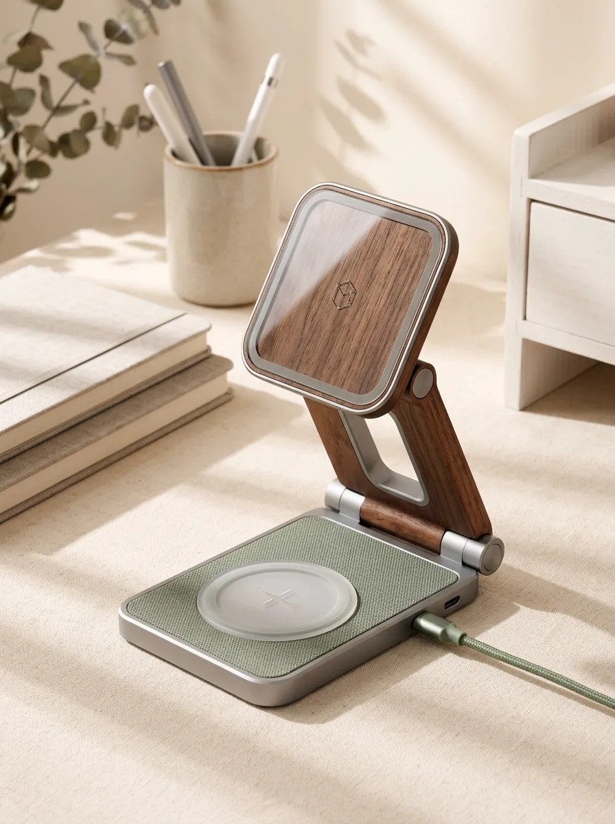 Walnut Wood Grain Fabric Charger