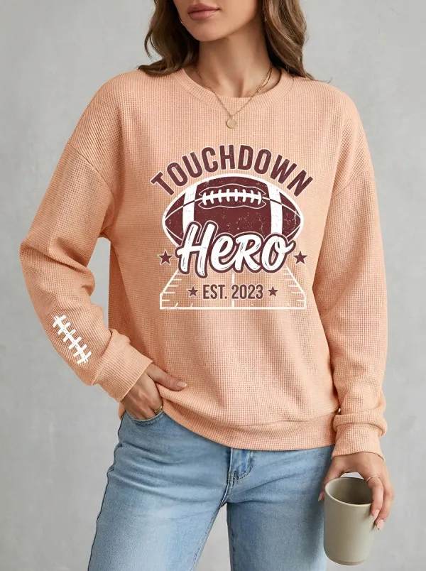 Football Graphic Casual Hoodie