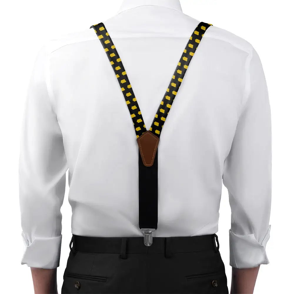Crisp Graphic Motif Suspenders