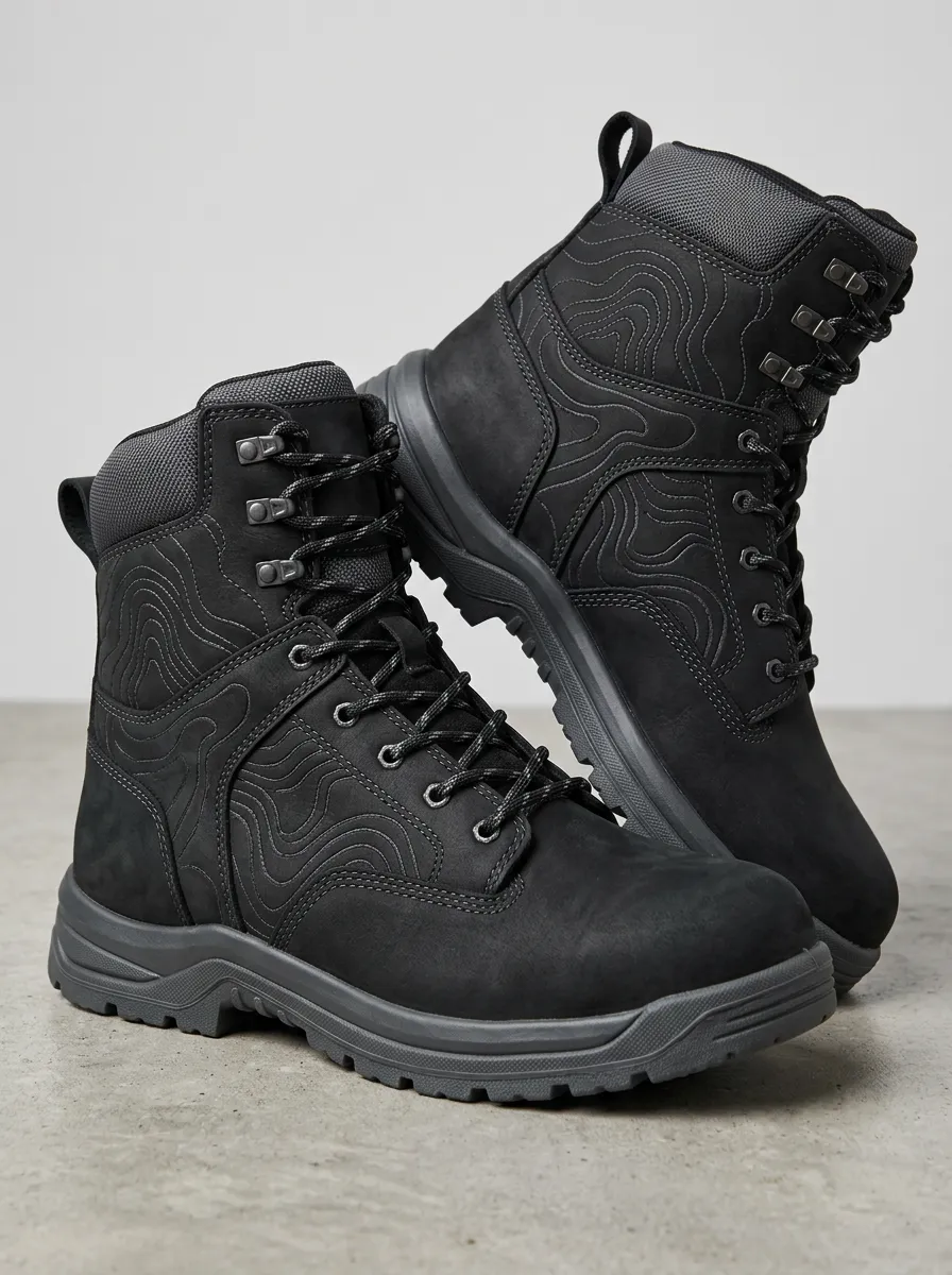 Unisex Weekend Outdoor Enthusiast Topographic Map Print Work Boots