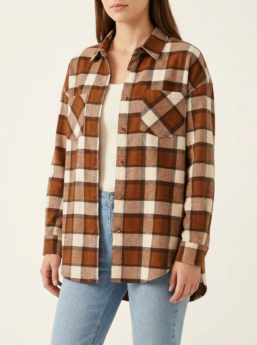 Comfort Printed Plaid Plaid Long-Sleeve Shirt
