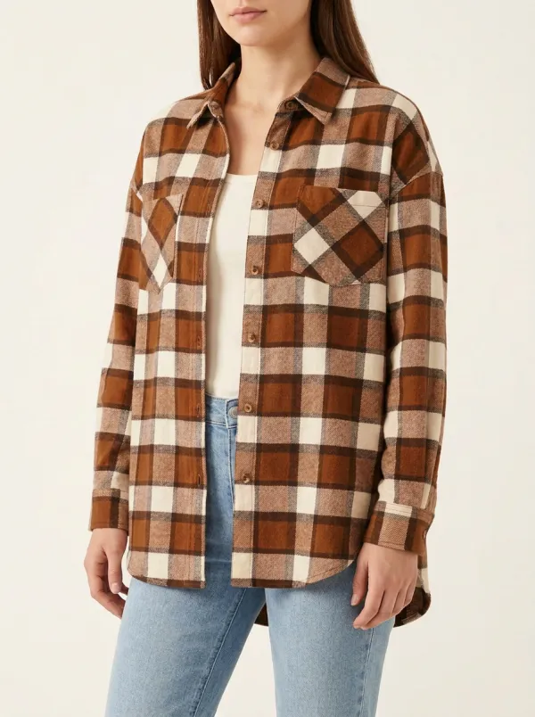 Comfort Printed Plaid Plaid Long-Sleeve Shirt