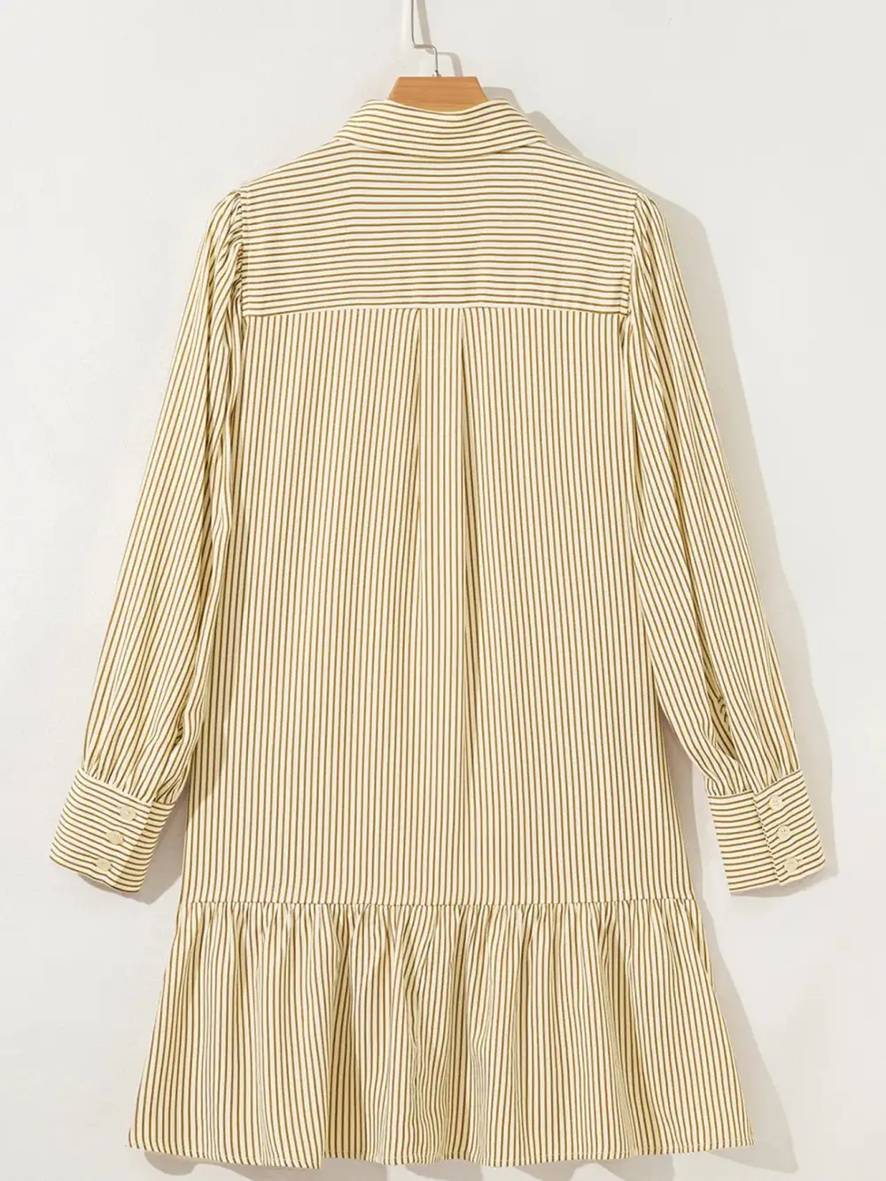 Striped Long Sleeve Collared Mini Dress
