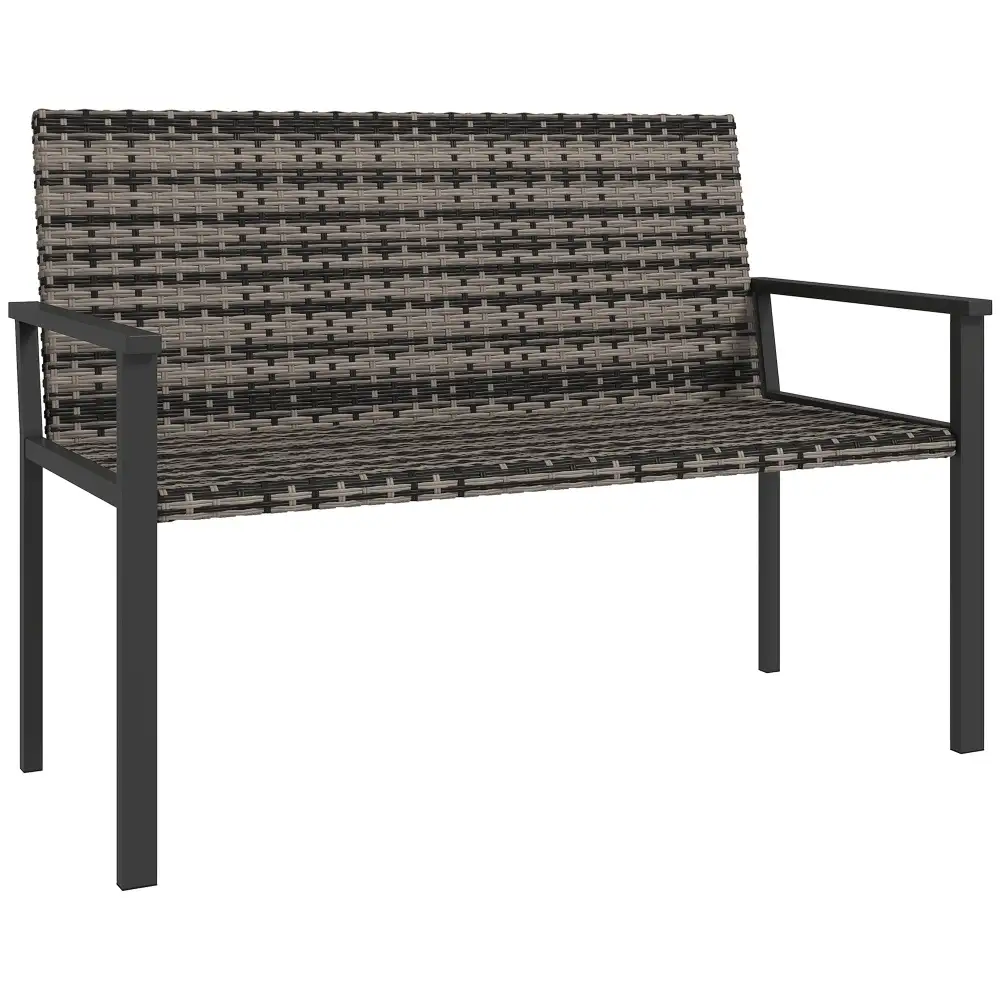 Everyday Cushioned Rattan Metal Garden Bench