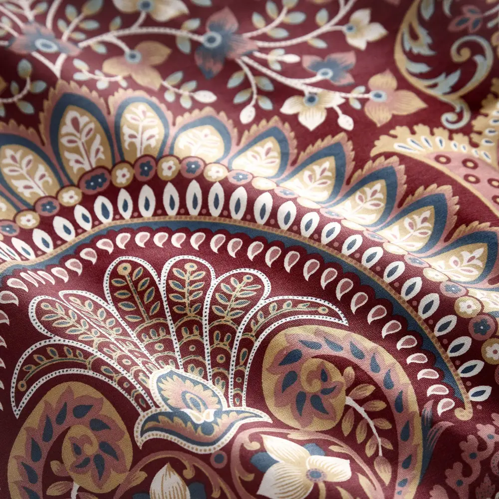 Reversible Jacobean Damask Cotton Duvet Cover Set