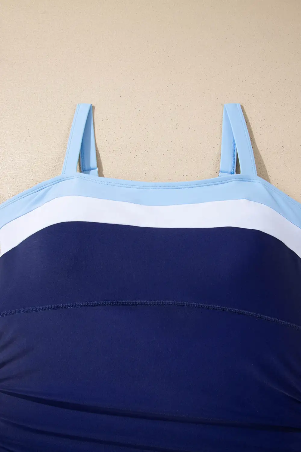 Blocked Pattern Detail One Piece Swimsuit