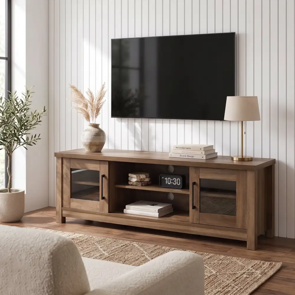 Versatile Retro Inspired Media Console