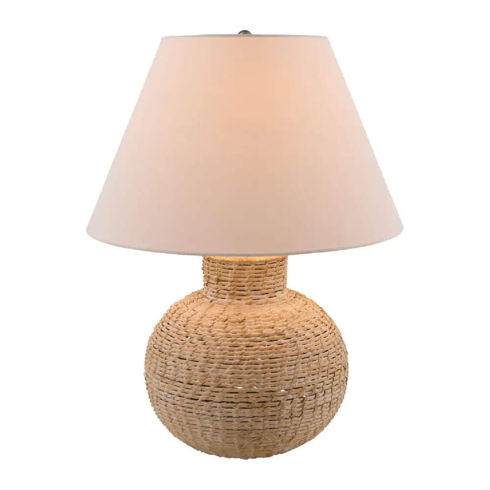 Metal Rattan Linen Table Lamp