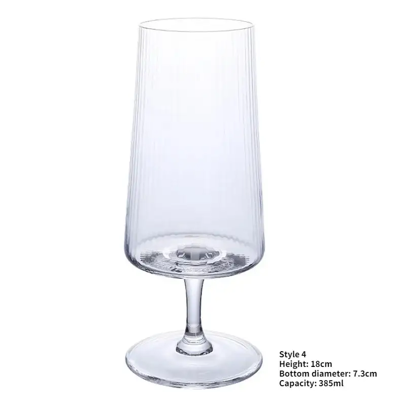 Ribbed Stemmed Wine Glasses