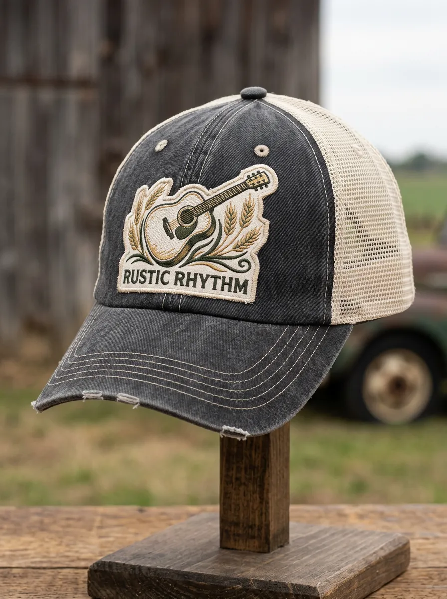 Guitar Wheat Acoustic Country Music Baseball Cap