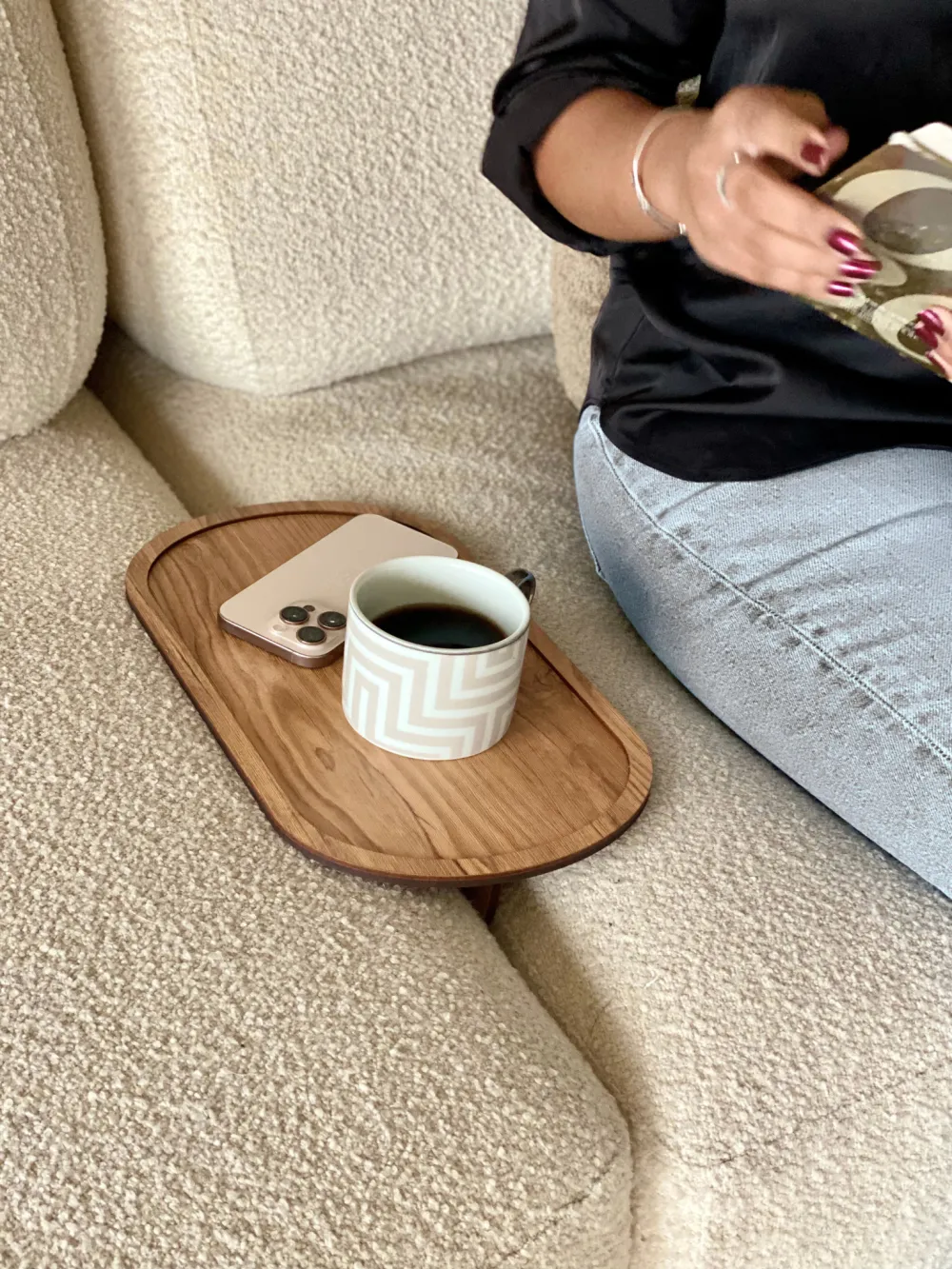 Elm Sofa Tray Light Brown