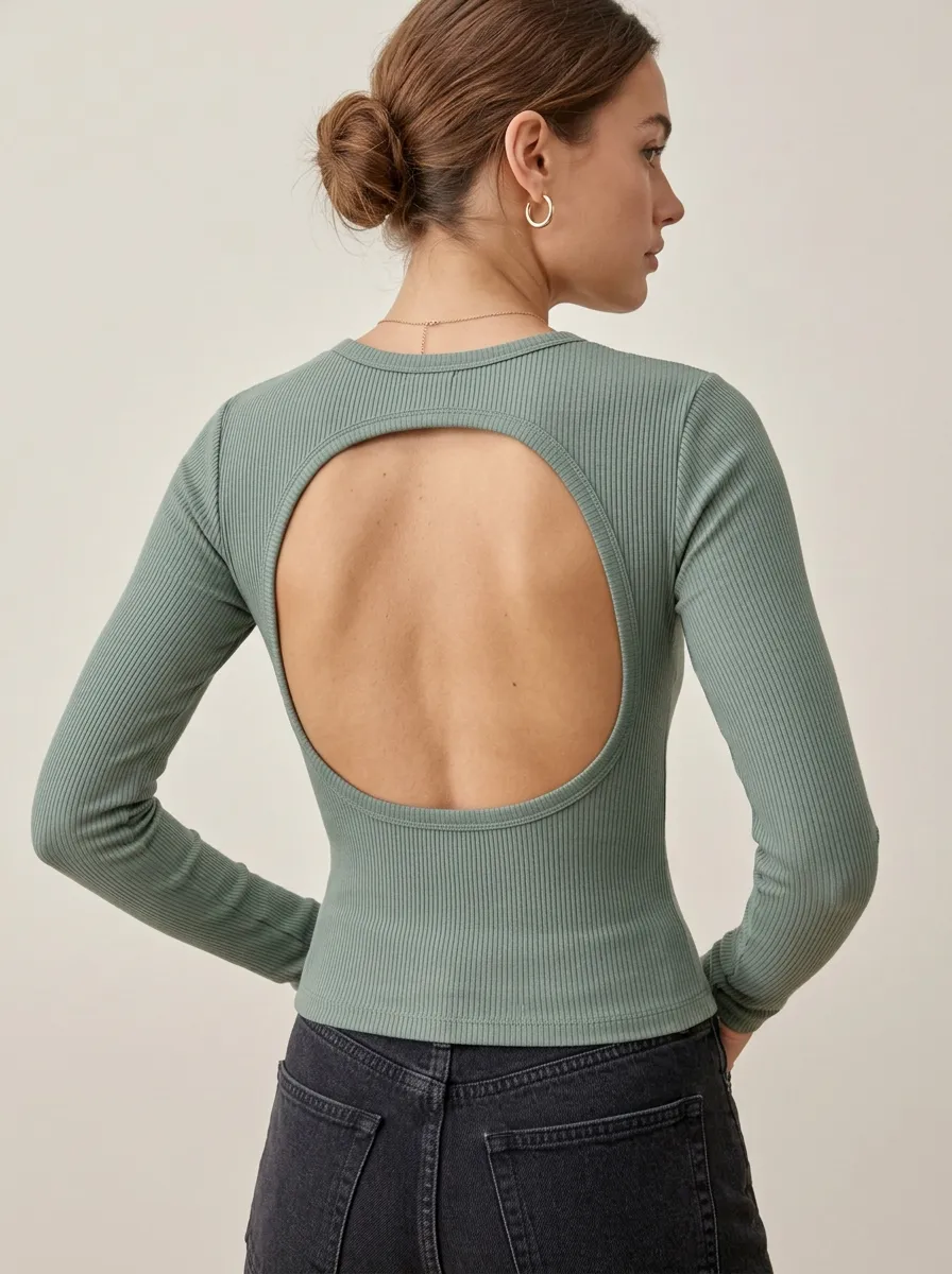 Women's Modern Ribbed Open Back Camisole