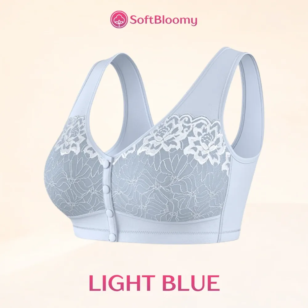 Easy-On Front Closure Cotton Comfort Shaping Bra for Seniors