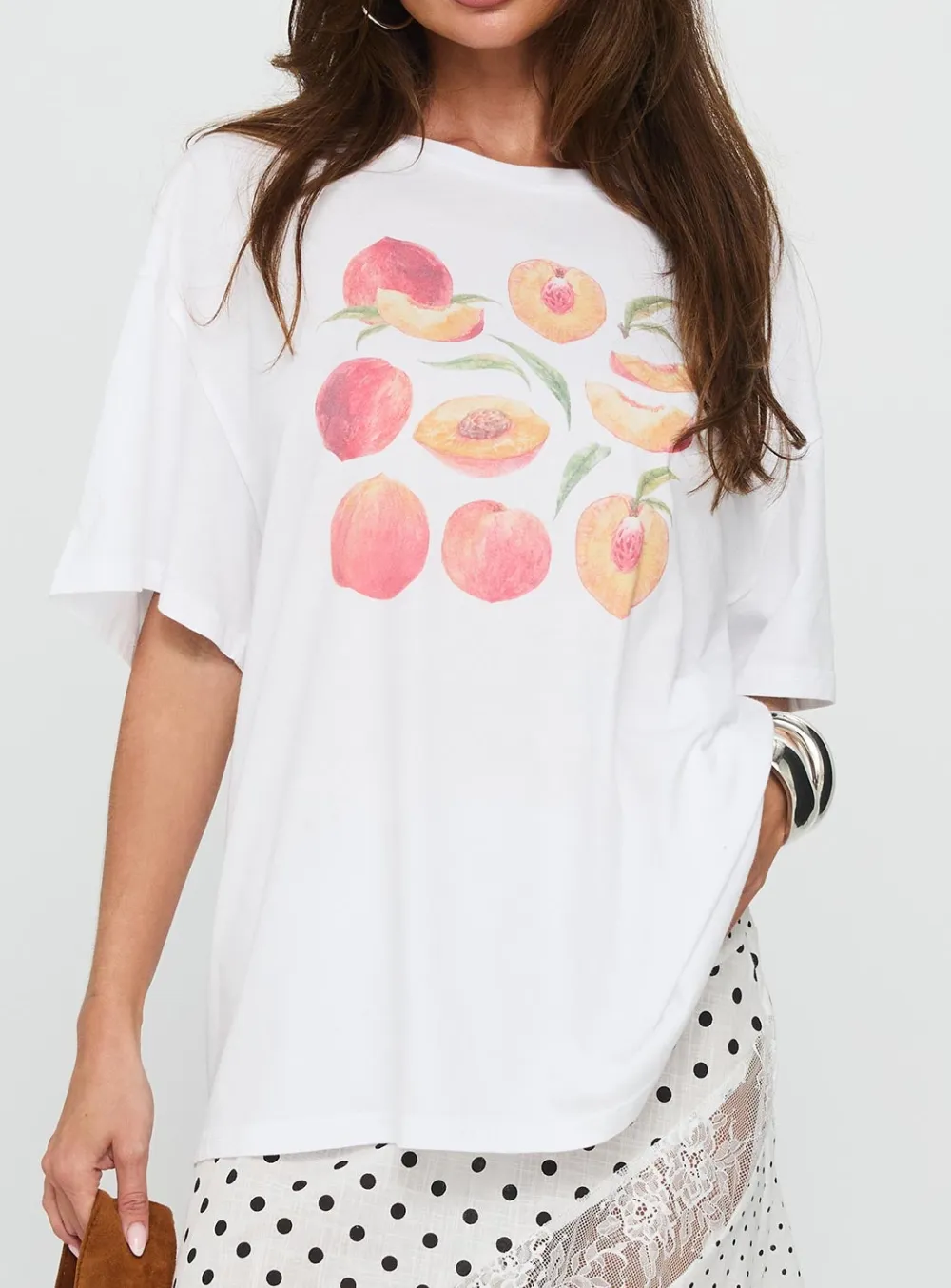 Sweet Peach Oversized Graphic Tee