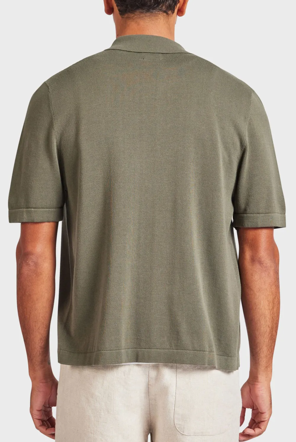 Minimalist Paneled Short Sleeve Linen Shirt