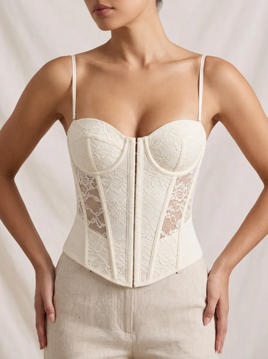 Romantic Floral Women's Corset Top