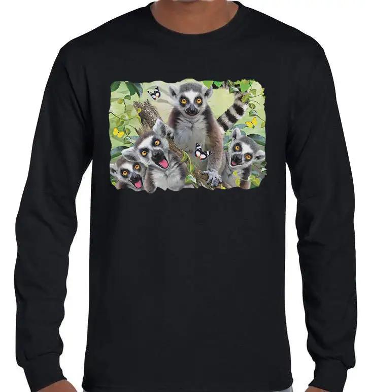Lemur Selfie Graphic Longsleeve Shirt