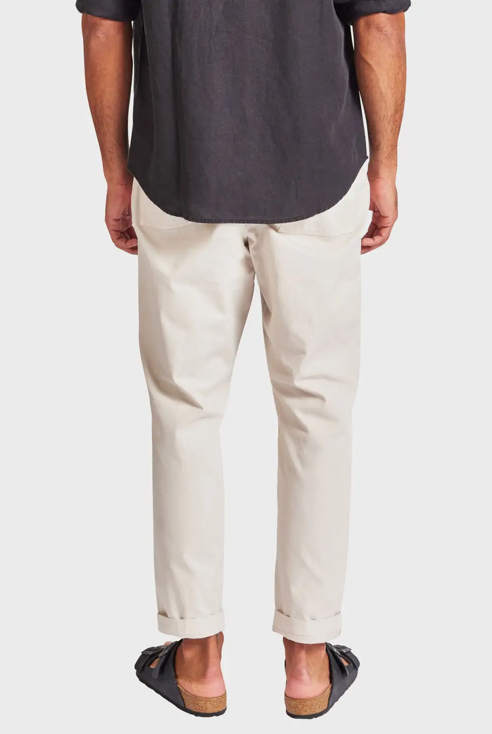 Relaxed Straight Leg Cotton Chino Trousers