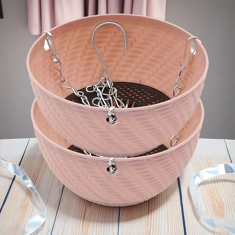 2 Pcs Textured Hanging Pot